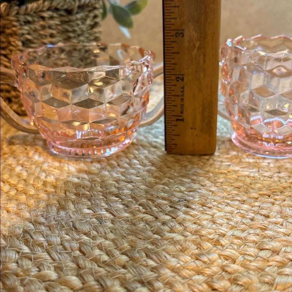 Pink Depression Glass Fostoria American Sugar & Creamer